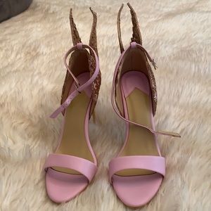 Pink with angel wing detail heels